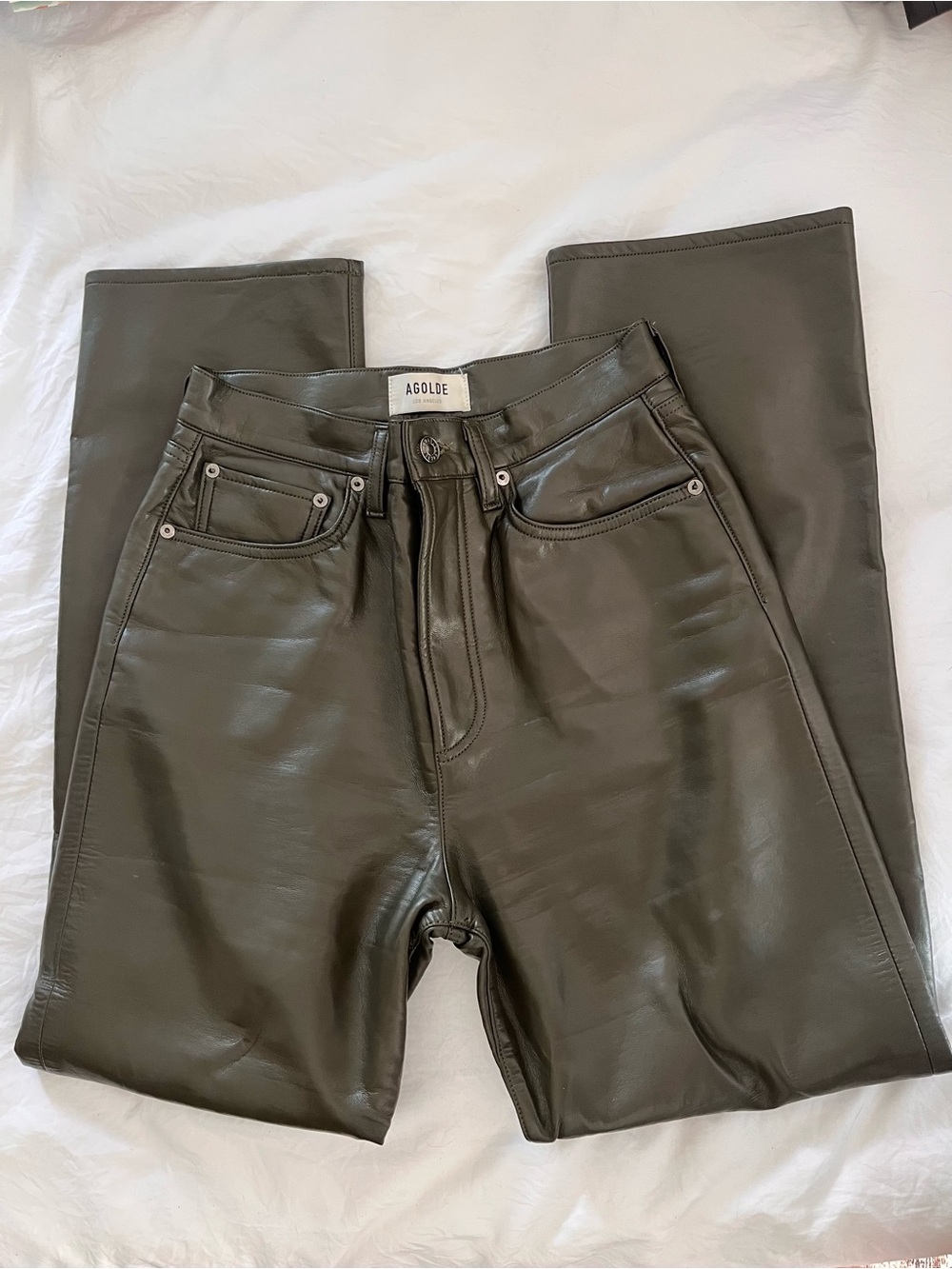 Agolde 90s Pinch Waist leather blend pants